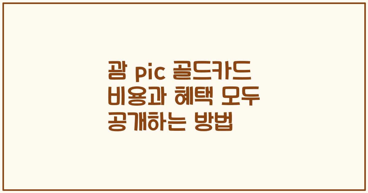 괌 pic 골드카드 비용과 혜택 모두 공개하는 방법